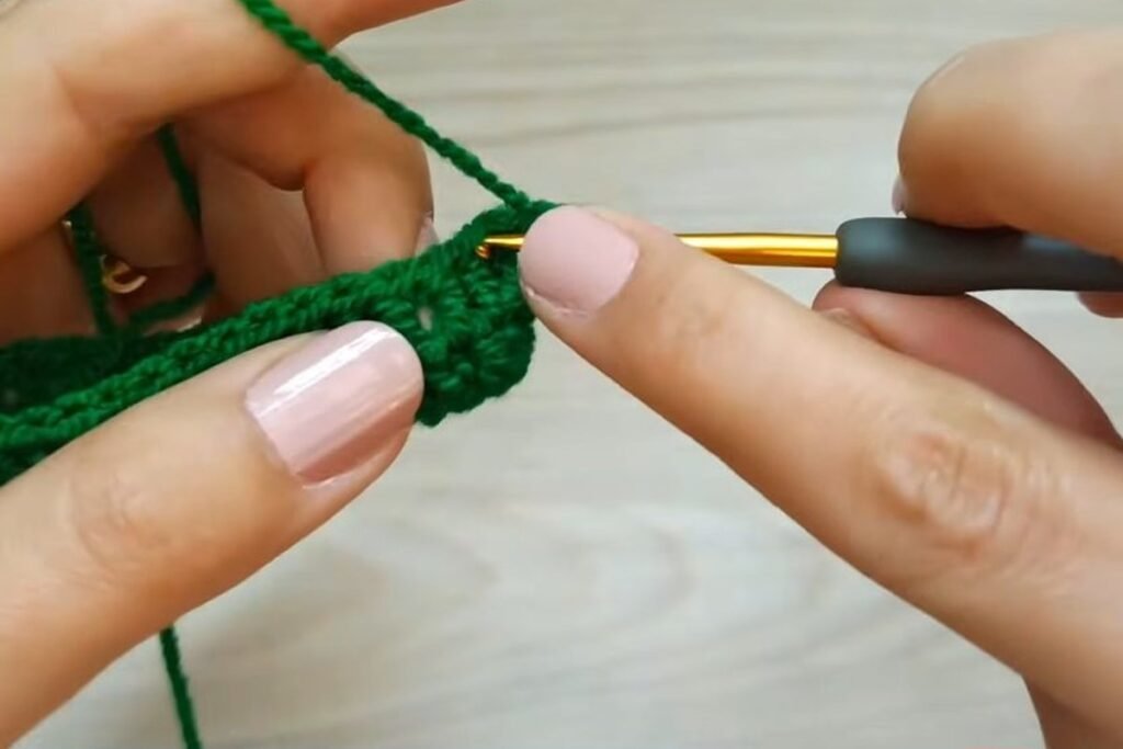 Chain 2 and one double crochet in each stitch for round 2 of the gift bag