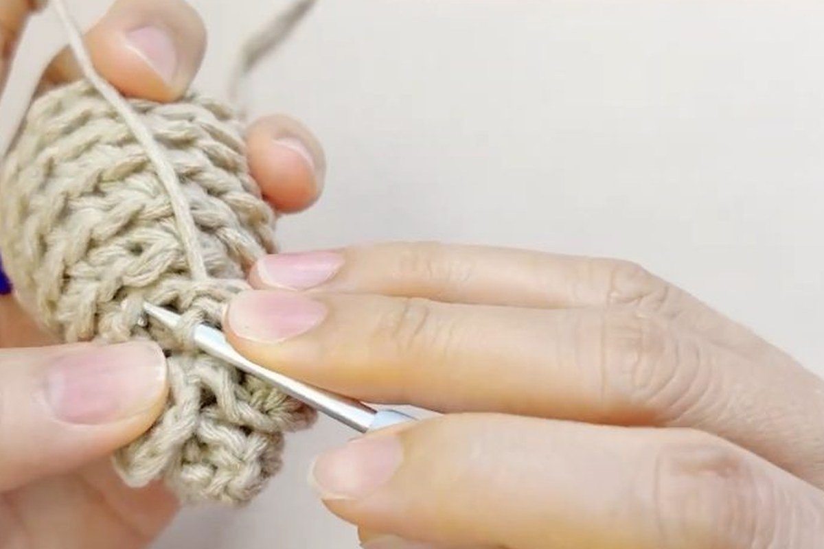 second layer of scales on a free crochet pinecone pattern