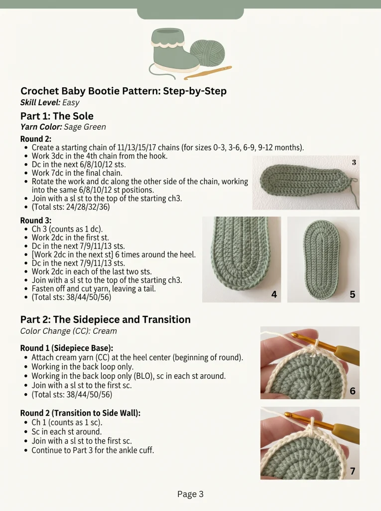 crochet baby shoes free pattern
