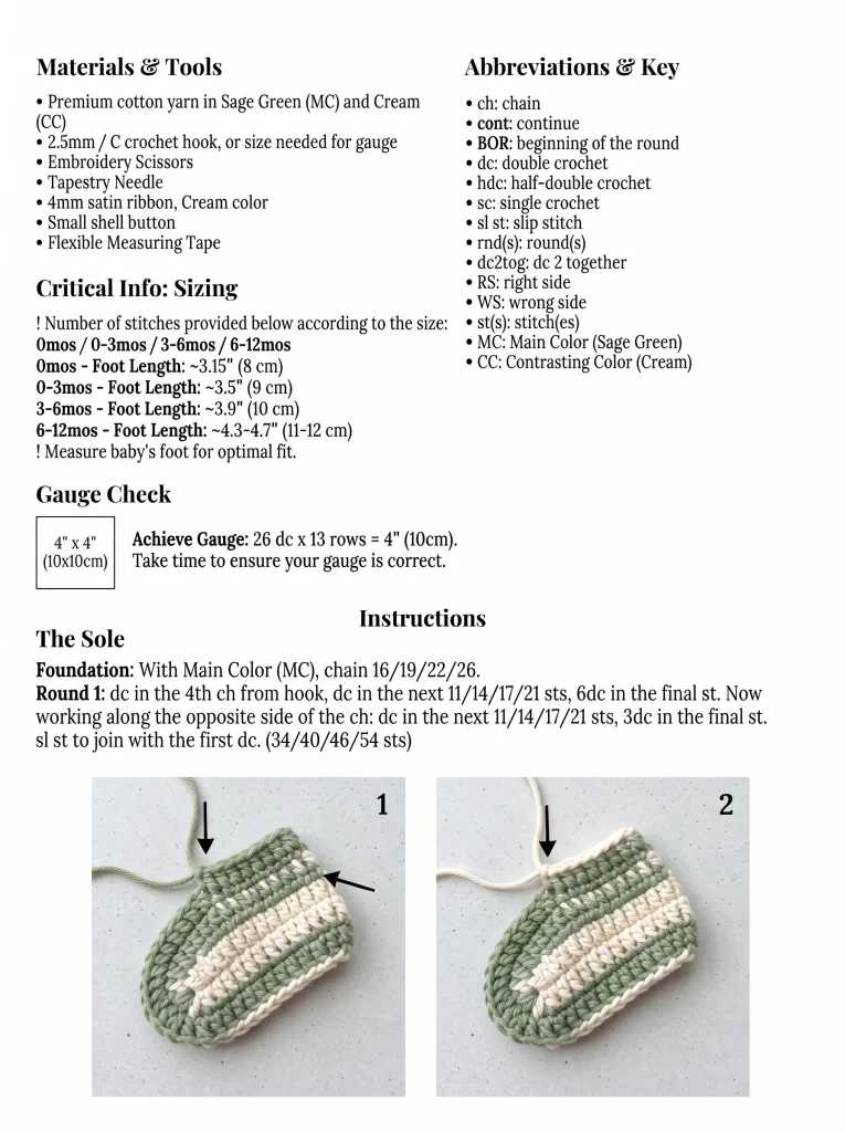 crochet baby shoes free pattern