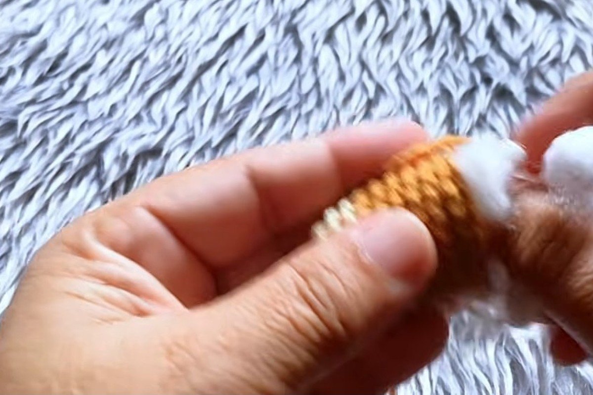free crochet owl pattern step 9: stuff lightly