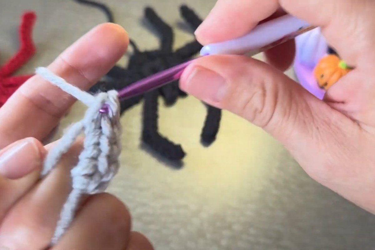 18 single crochet in the ring, body of the crochet spider