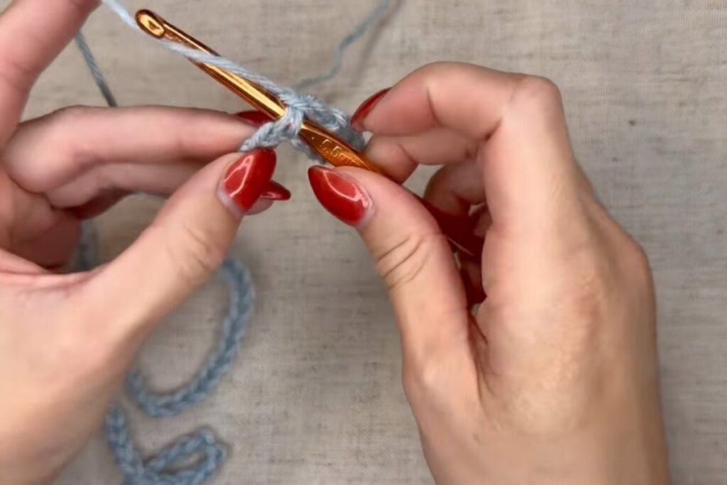 chain one skip one single crochet repeat on the foundation chain